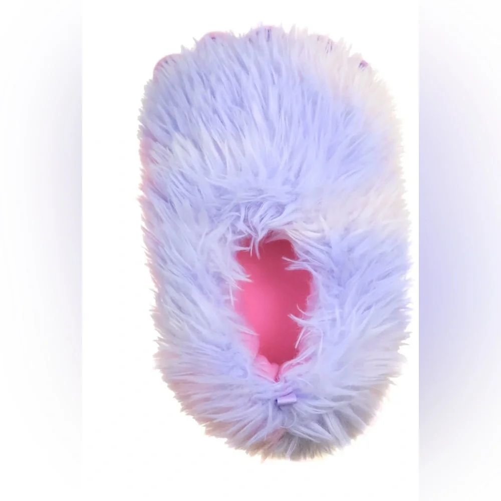 NWT Wonder Nation Yeti Foot Slippers Girls Size 4/5 Purple Pink Tie Dye Plush